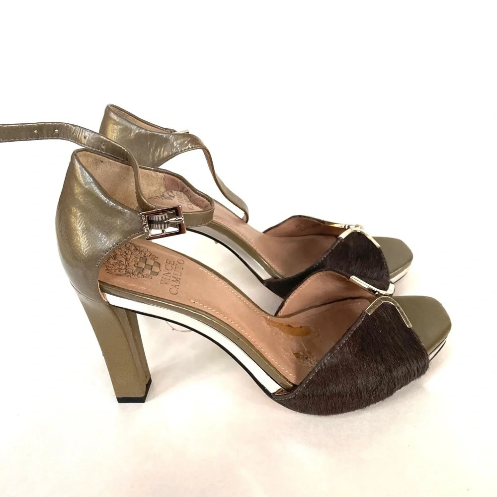 Vince Camuto Gold and Brown Heels